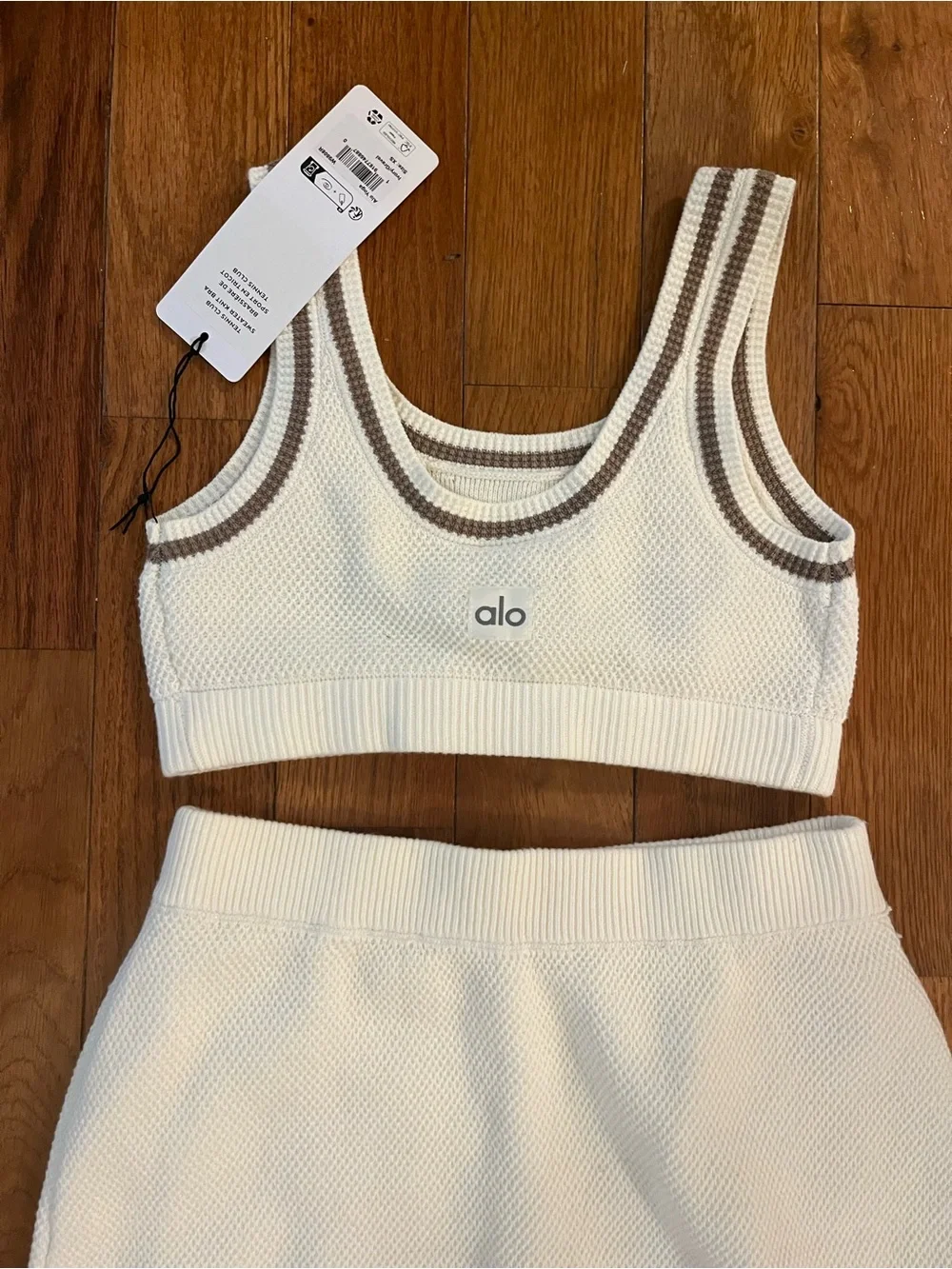 ALO Yoga Women’s Tennis Club Knit Crop Tank & Skirt Set